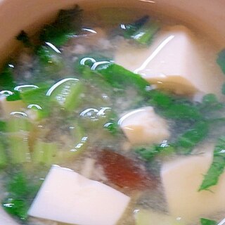 小松菜とエノキの味噌汁